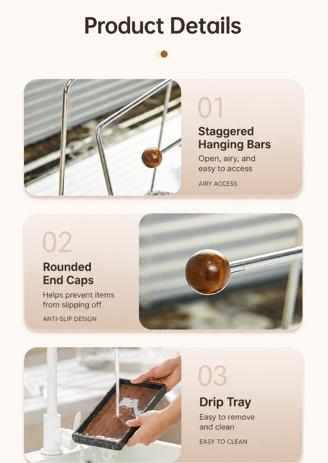 Simple retro jewelry storage rack, desktop jewelry hanger, stainless steel jewelry display rack, entryway miscellaneous items tray