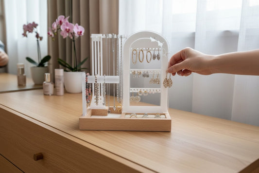 How to Organize Jewelry Like a Pro with Orna Pegma’s Modern Acrylic &amp; Beechwood Stands?
