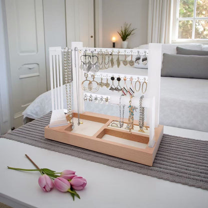 modern elegant jewelry organizer stand lifestyle display for vanity decor inspiration