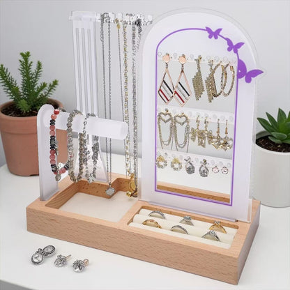 Purple Butterflies Arch Jewelry Organizer Stand Display