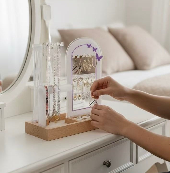 Purple Butterflies Arch Jewelry Organizer Stand Display