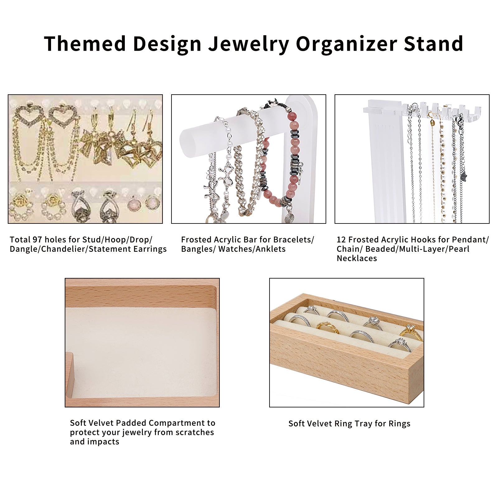 decorative elegant swan themed jewelry organizer stand display gift for her