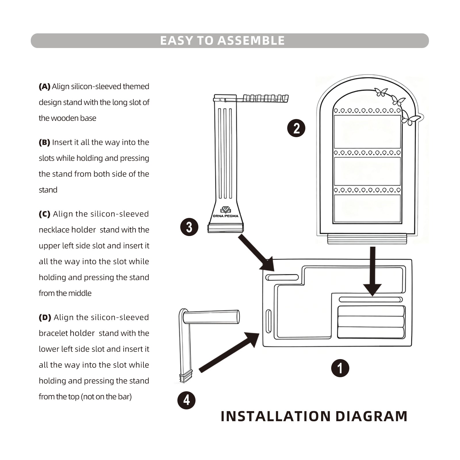 Themed Storage - Clear Butterfly Arch | Earring organizer