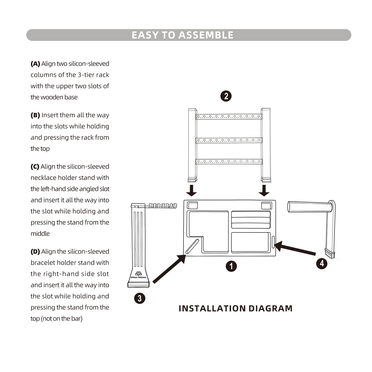3 Tier Storage - Clear | Bracelet Holder