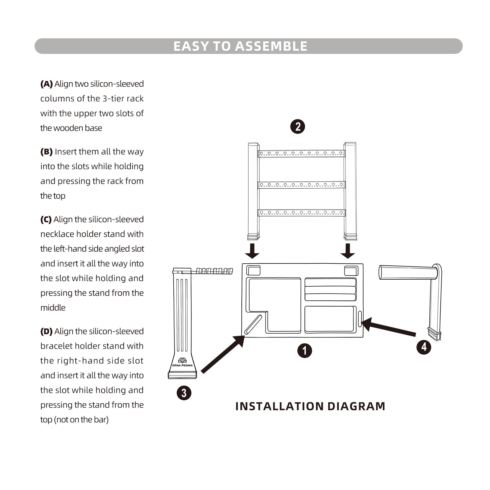 3 Tier Storage - Clear | Bracelet Holder