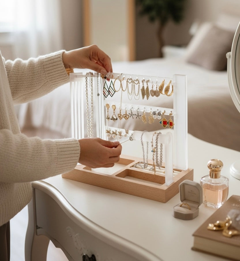 Clear 3 Tier Acrylic Jewelry Organizer Stand