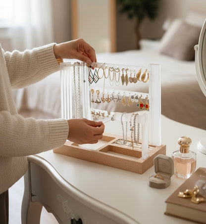 Clear 3 Tier Acrylic Jewelry Organizer Stand
