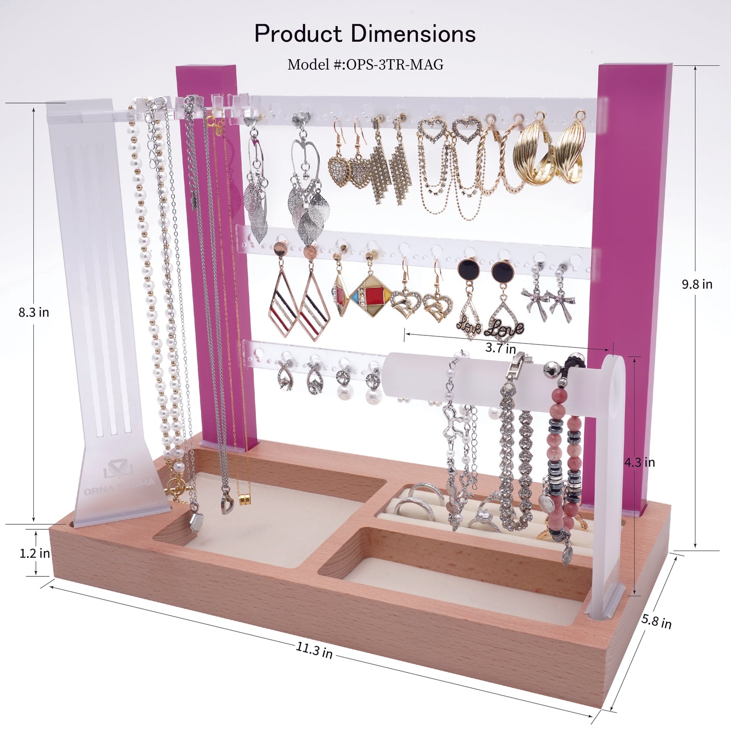 3 Tier Storage - Magenta | Jewellry Stand