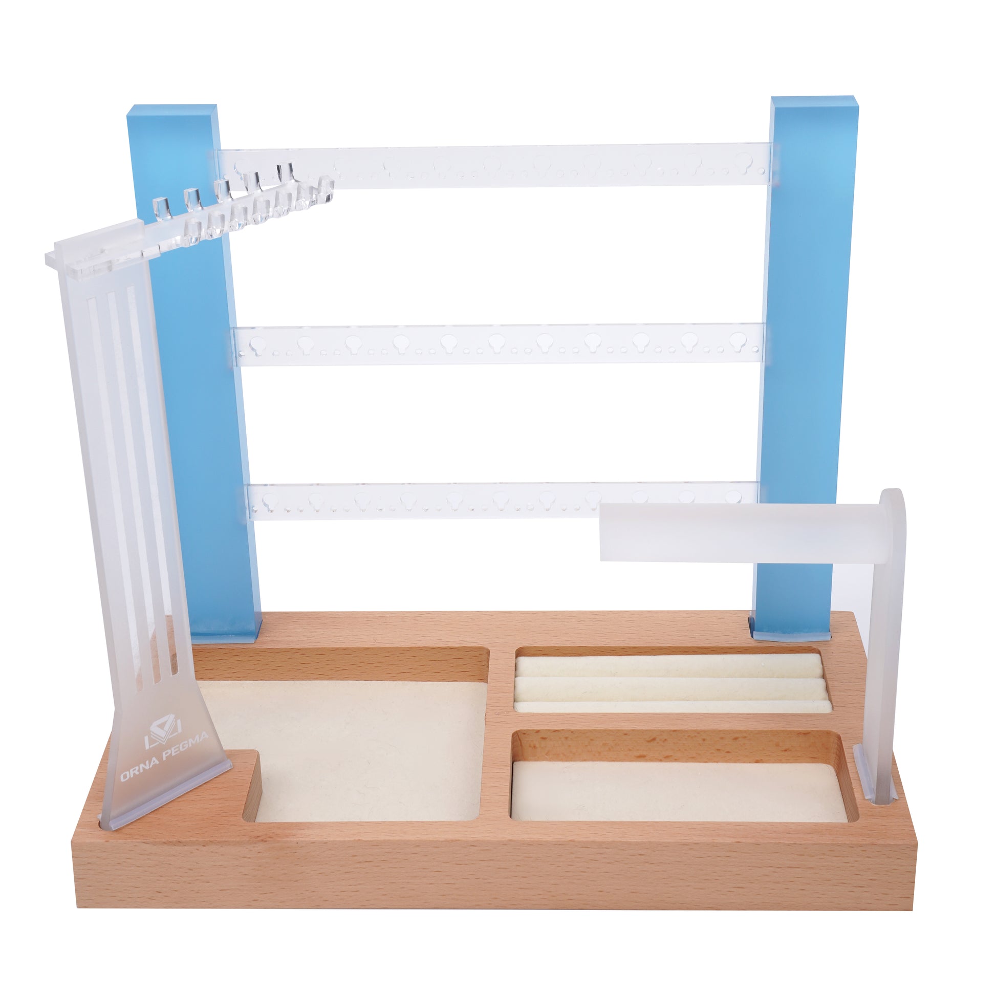 modern smoky frosted 3 tier acrylic jewelry organizer stand for earrings and necklaces display