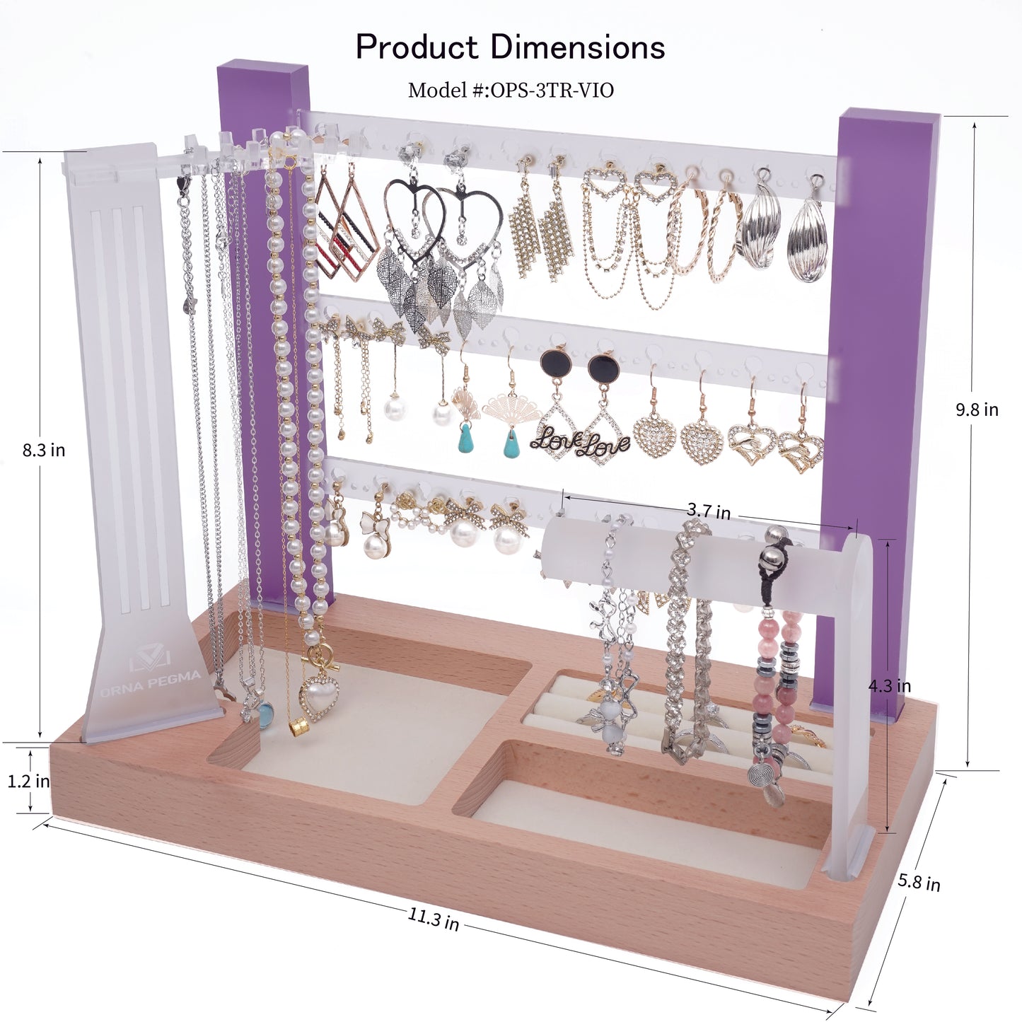 3 Tier Storage - Violet | Jewelry Storage Organizer for girls