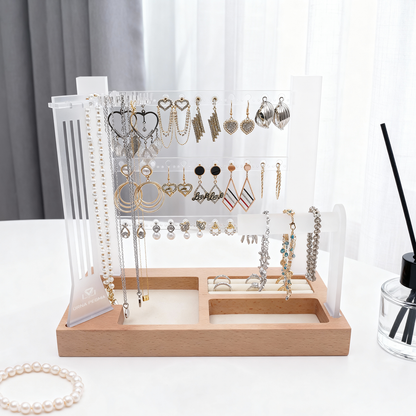 aesthetic elegant jewelry organizer stand lifestyle display for vanity decor bedroom