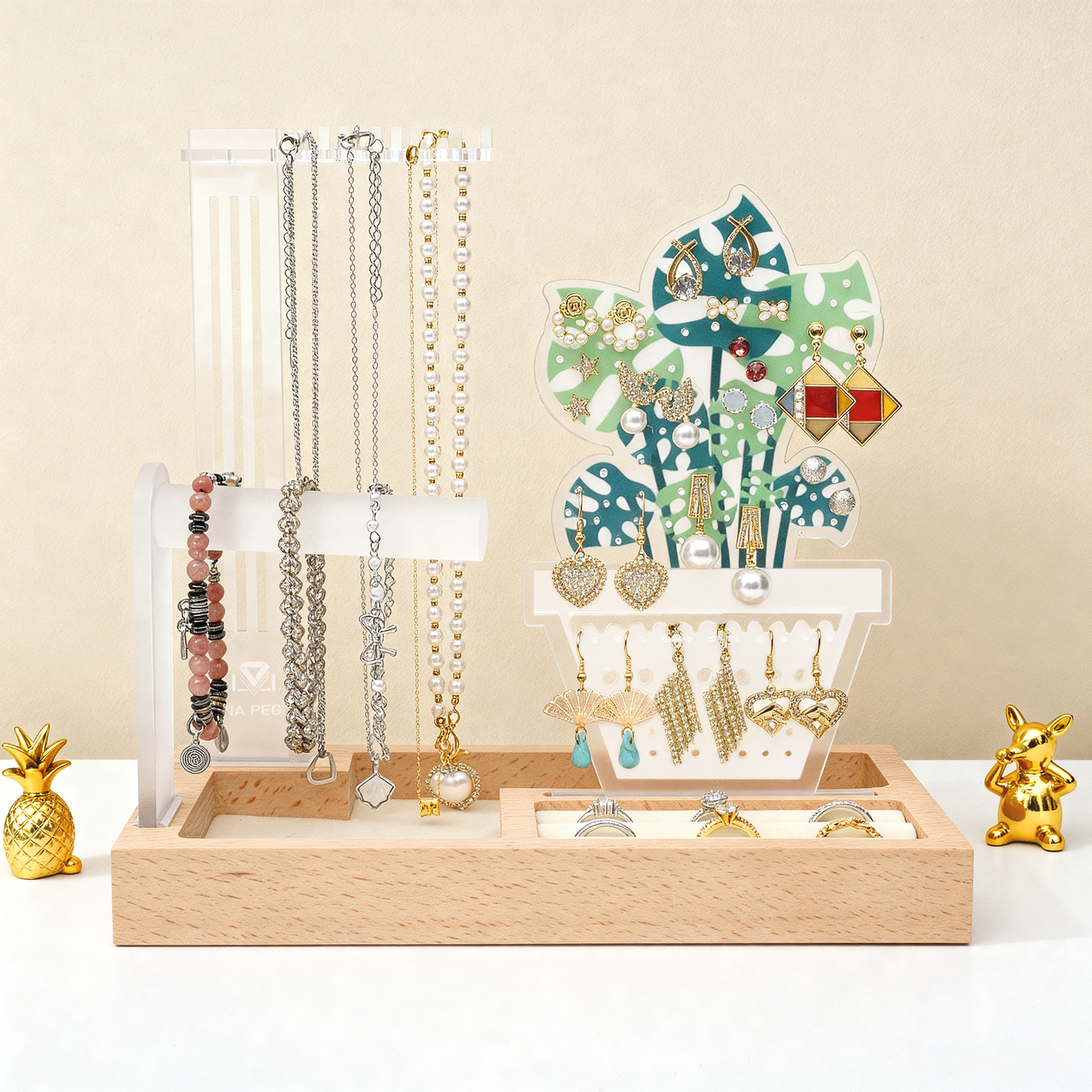 pink butterfly arch jewelry organizer stand display for necklace storage