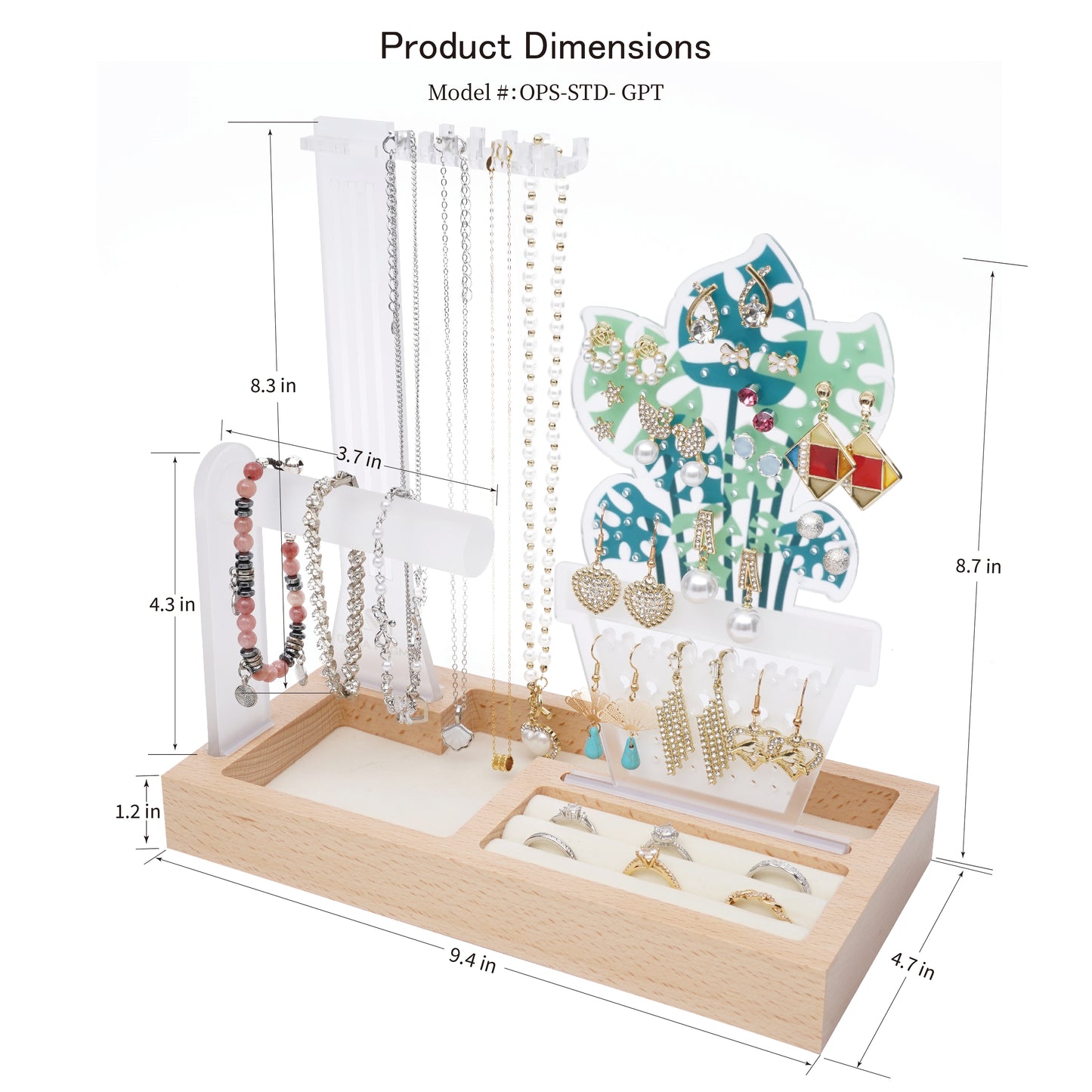 modern pink butterfly arch jewelry organizer stand display for dresser