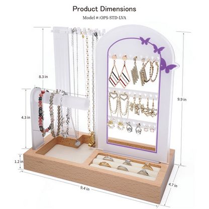 elegant personalized lavender arch jewelry organizer stand for women gift