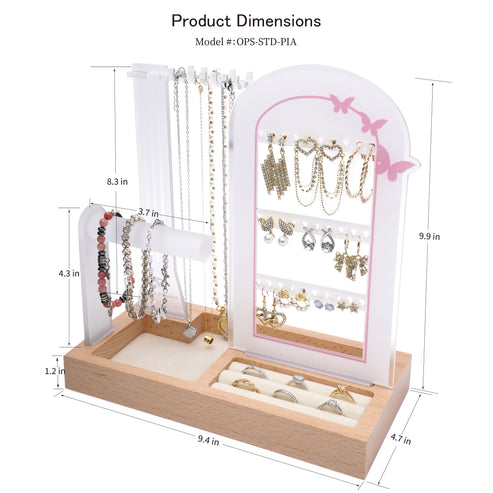 Pearl Ivory 3 Tier Acrylic Jewelry Organizer Stand