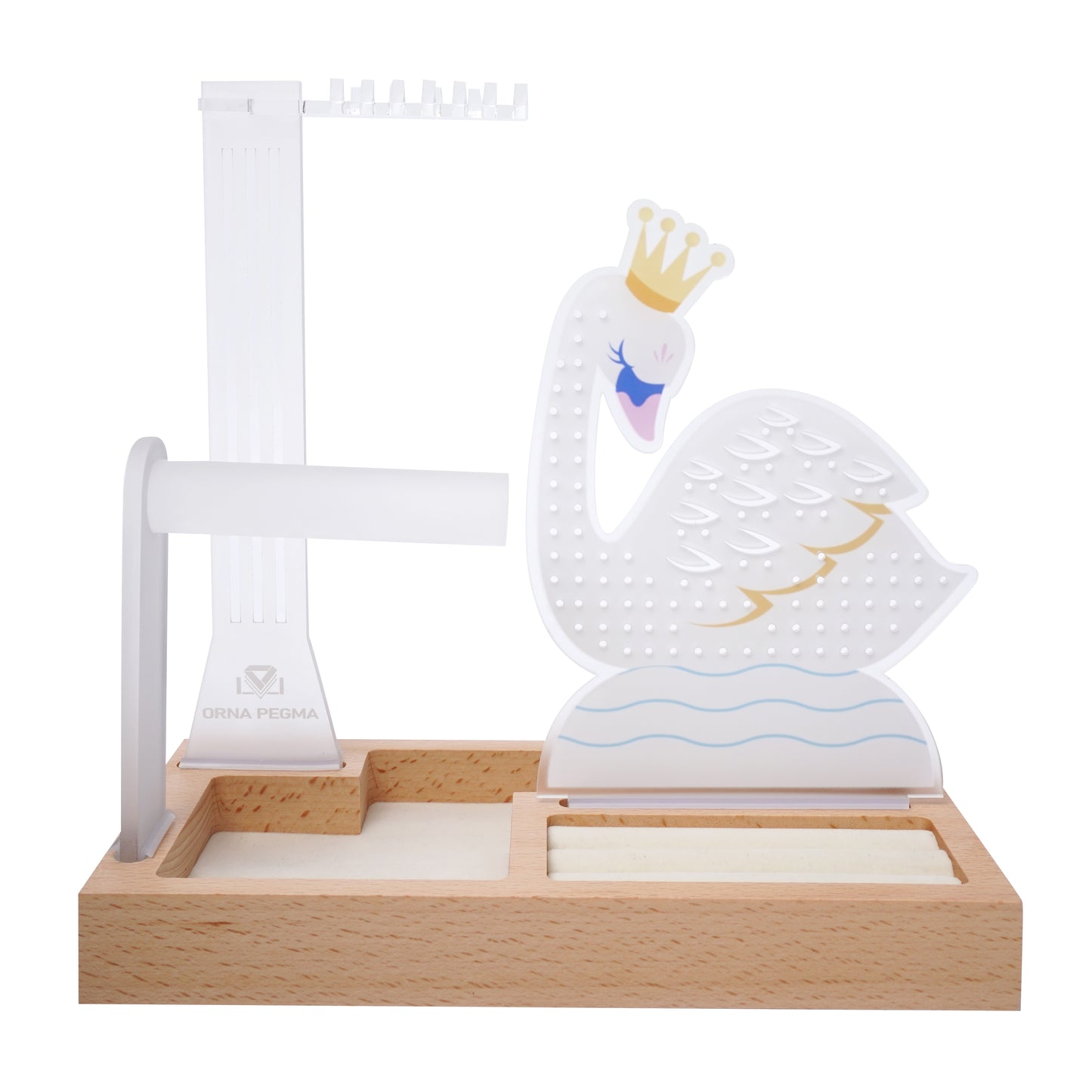 decorative elegant swan themed jewelry organizer stand display gift for her