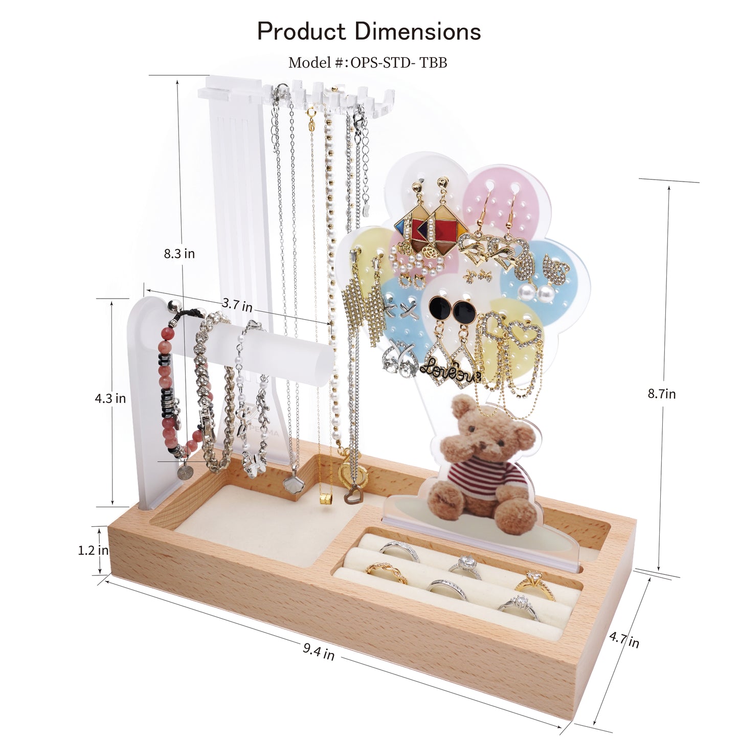 Themed Storage - Teddy and Balloons | jewelry stand organizer