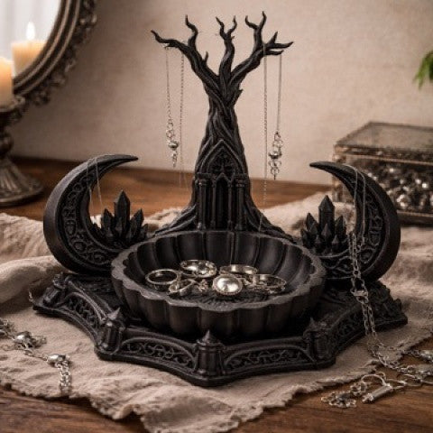 Gothic Tree Jewelry Stand with Tray — product view 2