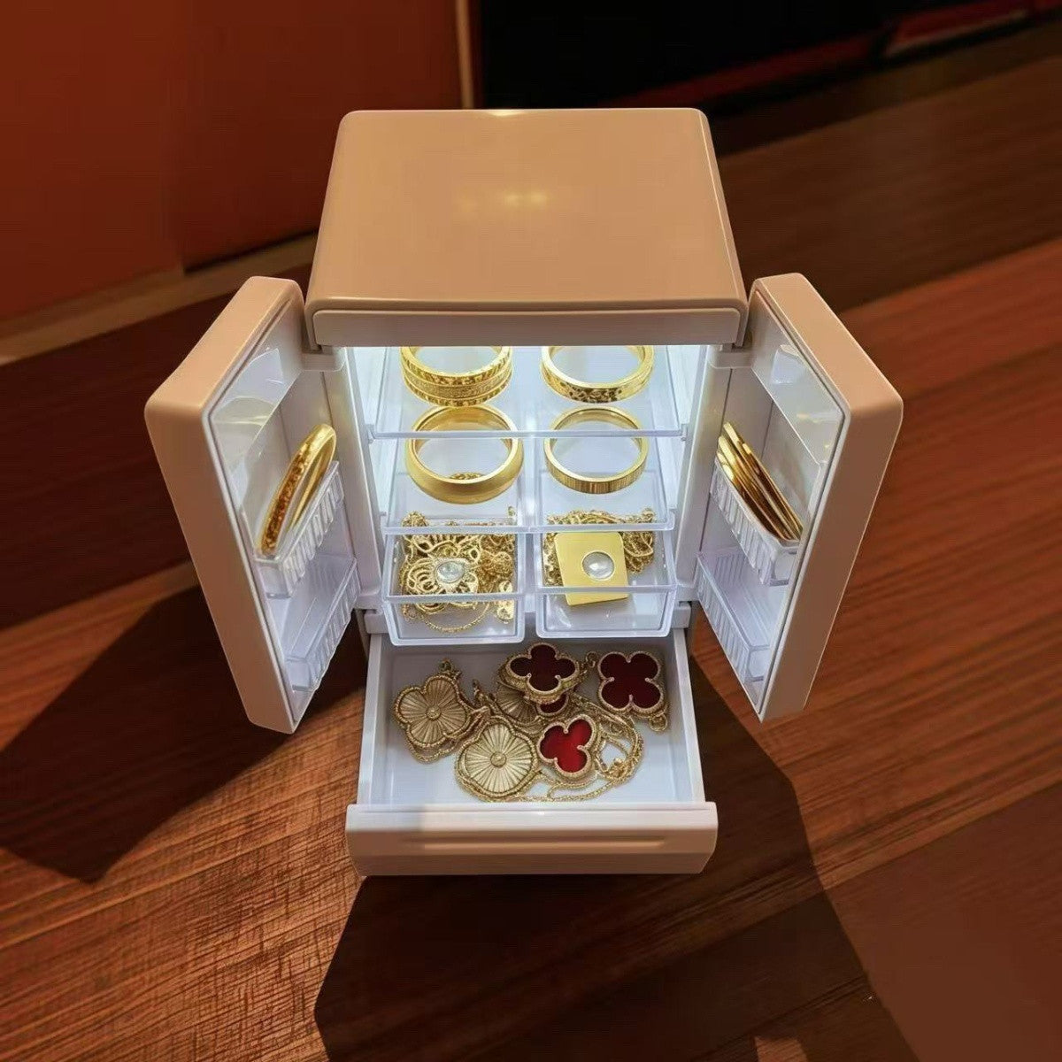 Mini Fridge-Style Jewelry Box with Light — product view 2