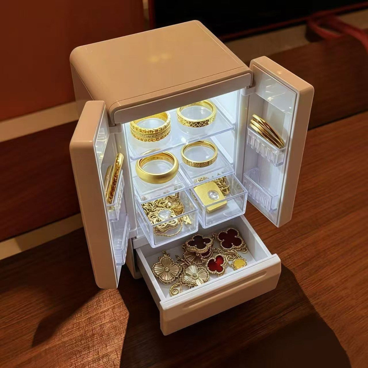 Mini Fridge-Style Jewelry Box with Light — product view 3