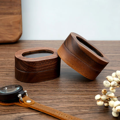 Black walnut oval jewelry box — view 5