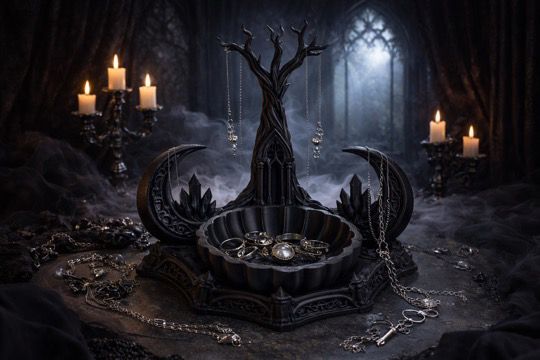 Gothic Tree Jewelry Stand with Tray — product view 12