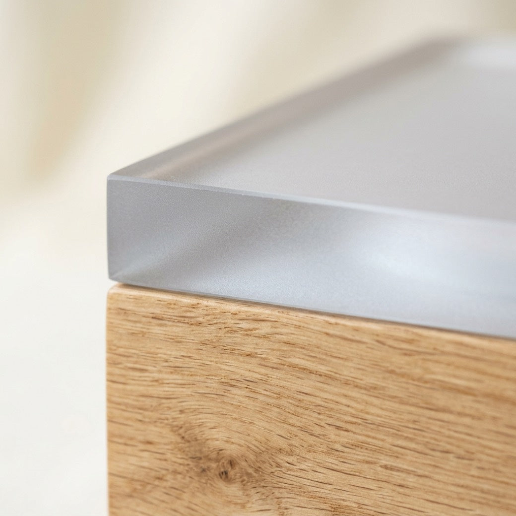 Frosted Acrylic Meets Natural Wood